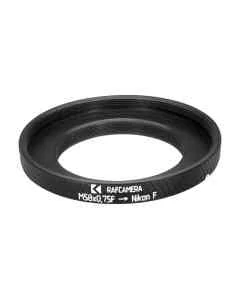 M58x0.75 female thread to Nikon F camera mount adapter for focusing helicoids