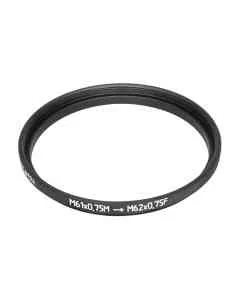 M61x0.75 male to M62x0.75 female thread adapter (61mm to 62mm step-up ring)