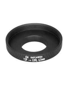 T2 (M42x0.75) female thread to C-mount camera adapter, 6.5mm